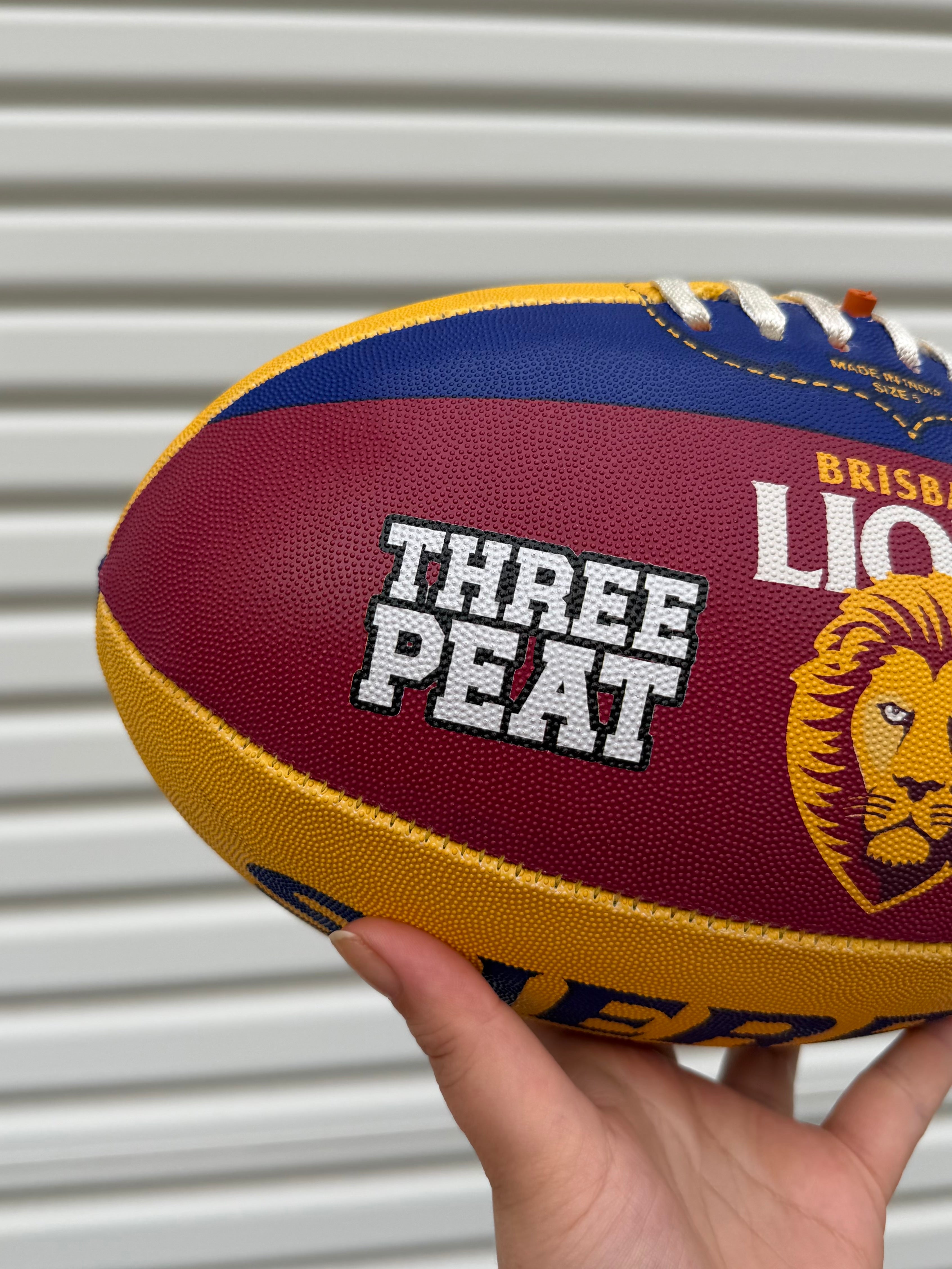 Personalised AFL Official Brisbane Lions Premiers 2026 Club Football (Size 5)