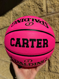 Load image into Gallery viewer, Personalised Pink Composite Leather Spalding Basketball (Size 6)
