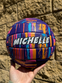 Load image into Gallery viewer, Personalised Volleyball Starter Pack Bundle (Spalding Purple Marble Volleyball + Sports Bag + Ball Pump)
