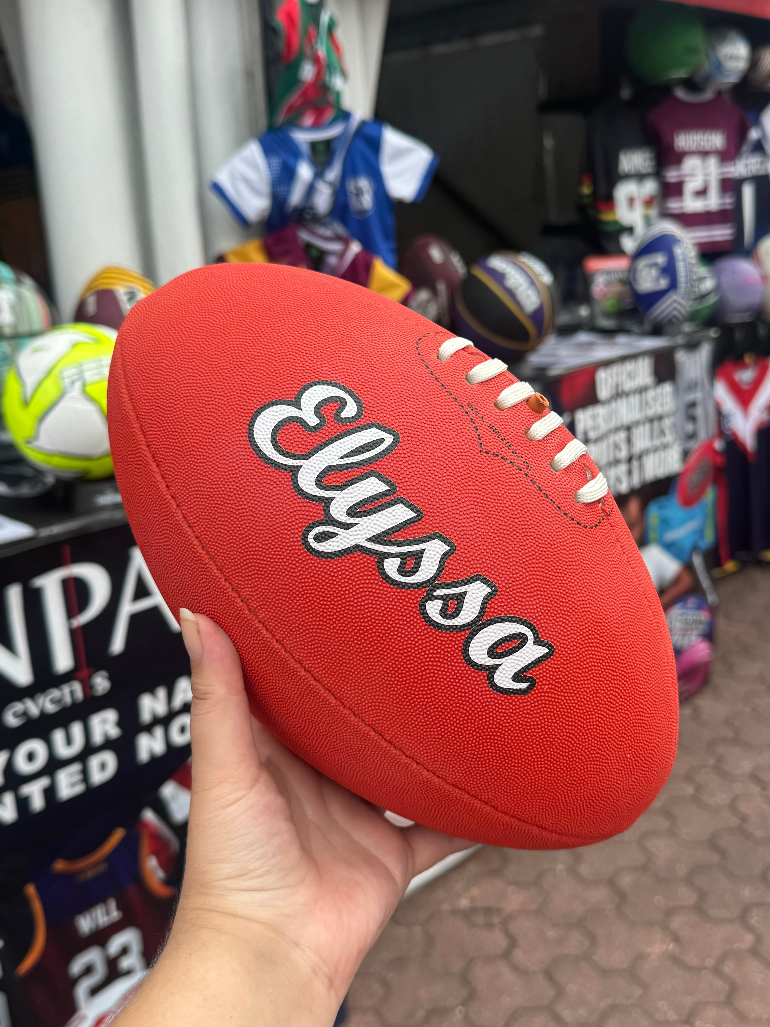 Personalised Mi-Ball AFL Football - Red (Size 1, 2, 3, 4, 5)