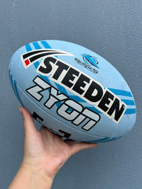 Load image into Gallery viewer, Personalised Cronulla Sharks Official NRL Ball (Size 5)
