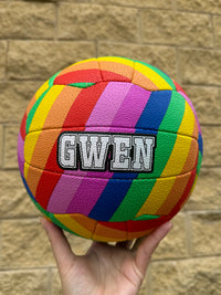 Load image into Gallery viewer, Personalised Mi-Ball Envision Rainbow Netball (SIZE 4, 5)
