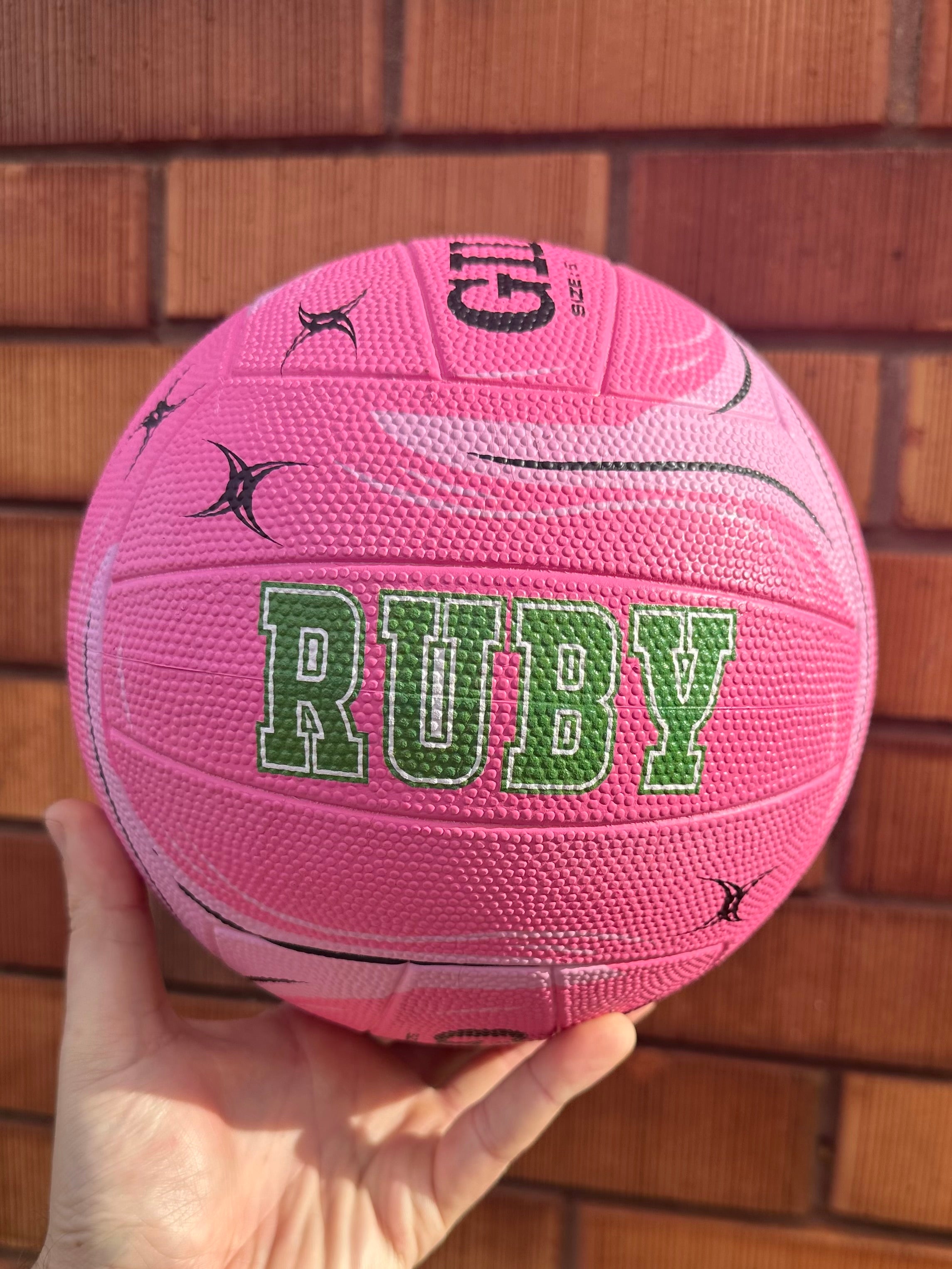 Personalised Gilbert Phoenix Netball Pink (SIZE 5)