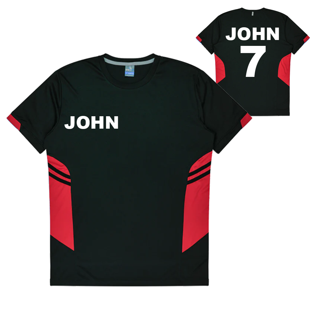 Personalised Black and Red Training Shirt - Kids