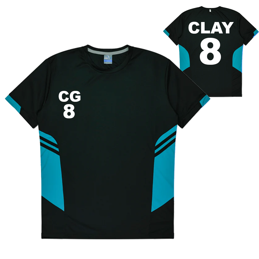 Personalised Black and Teal Training Shirt - Kids