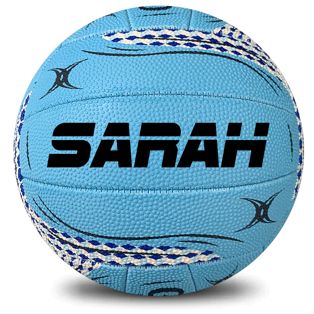 Personalised Gilbert Blue Spectra Netball (SIZE 5)