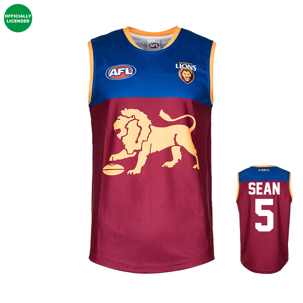 Personalised Brisbane Lions AFL Guernsey | NPA Events Australia