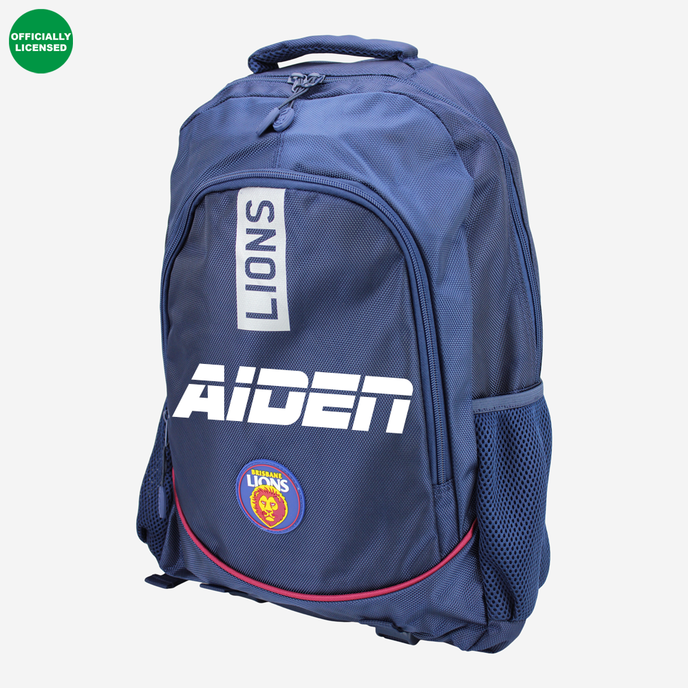 Personalised Brisbane Lions Official AFL Backpack