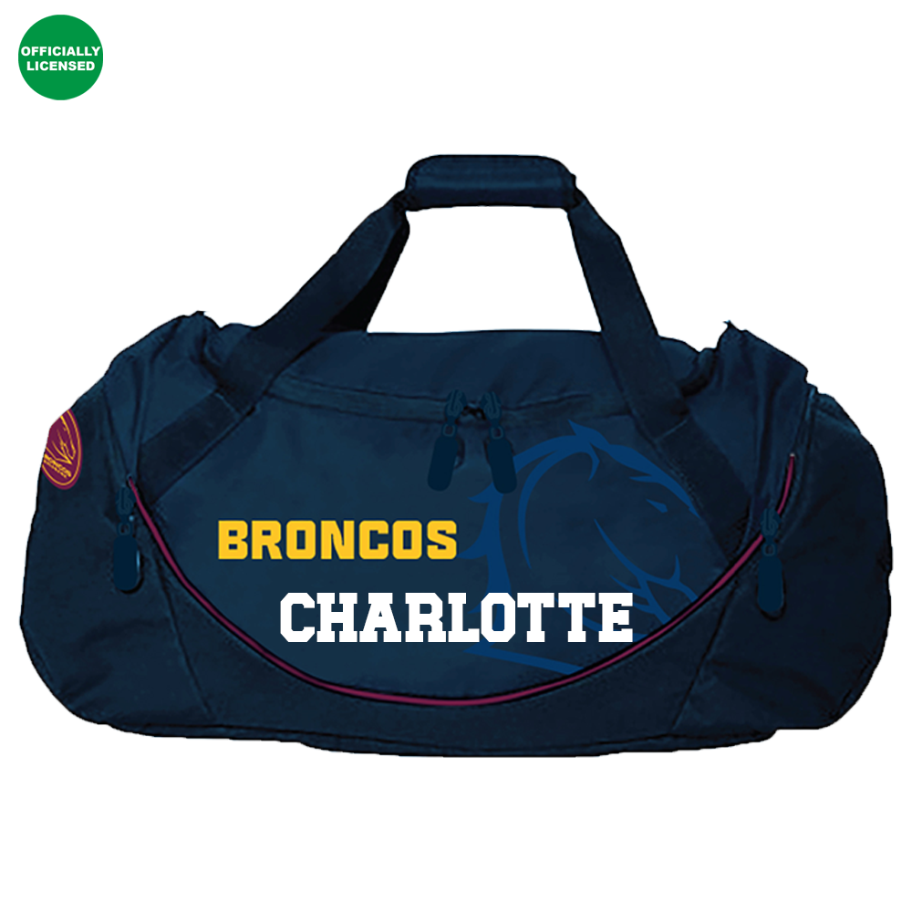 Personalised Brisbane Broncos Official NRL Sports Bag