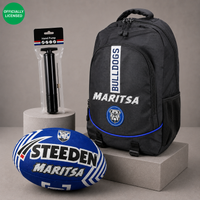 Load image into Gallery viewer, Personalised Canterbury Bulldogs Player Pack Bundle (Official Ball + Backpack + Ball Pump)
