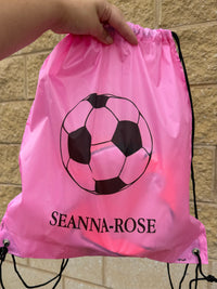 Load image into Gallery viewer, Personalised Soccer Drawstring Bag
