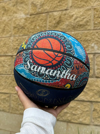Load image into Gallery viewer, Personalised Spalding NBL Blue Indigenous Basketball (Size 5)
