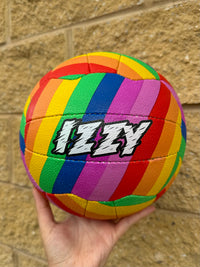 Load image into Gallery viewer, Personalised Mi-Ball Envision Rainbow Netball (SIZE 4, 5)
