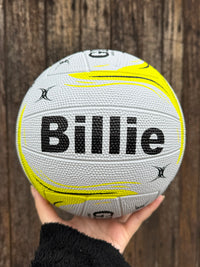 Load image into Gallery viewer, Personalised Gilbert Phoenix Netball White and Yellow (SIZE 4)
