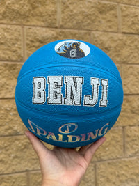 Load image into Gallery viewer, Personalised Spalding Rubber Blue Highlight Rush Basketball (Size 5, 6, 7)
