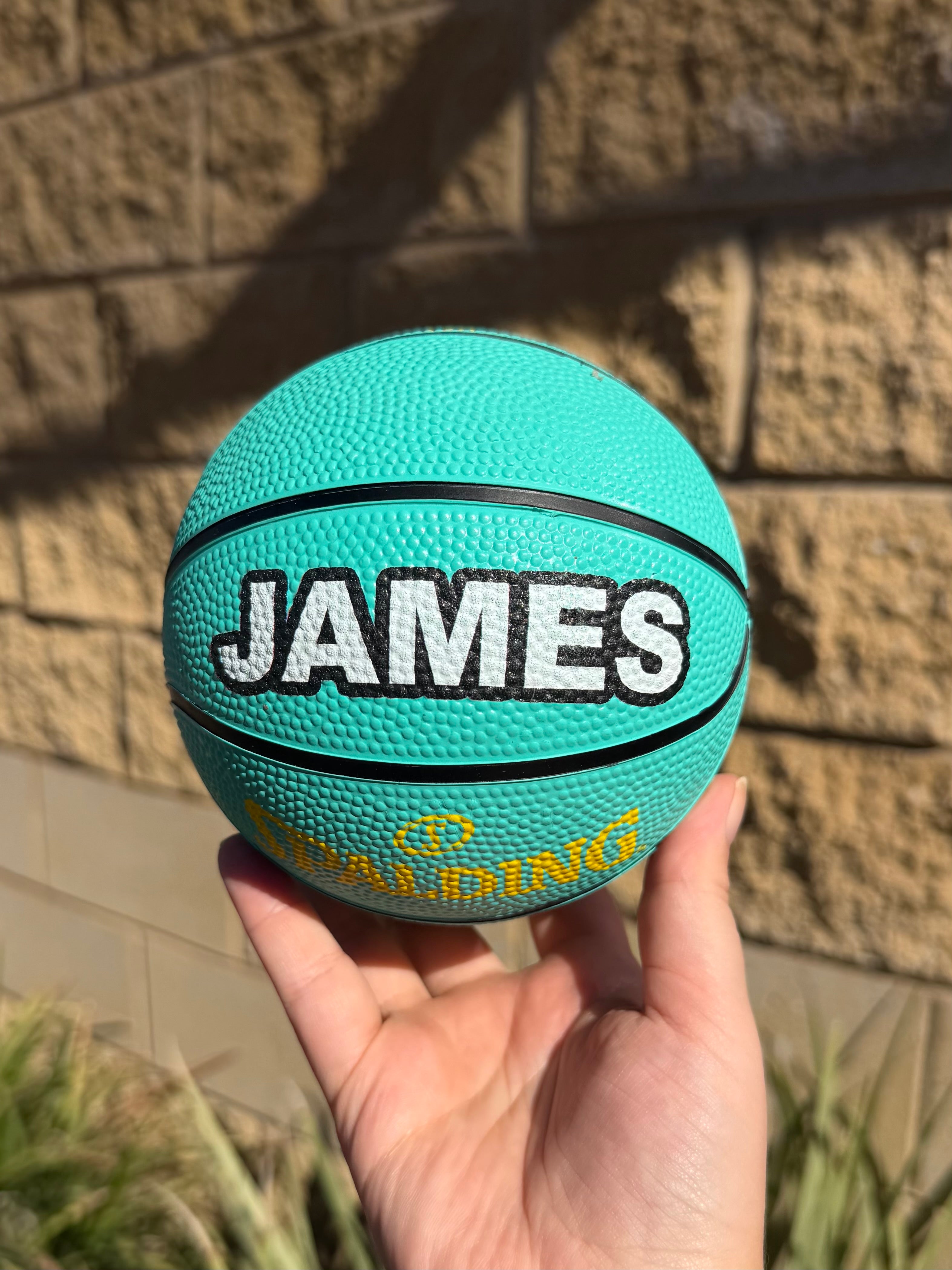 Personalised Mini Teal Spalding Basketball (Size 1)