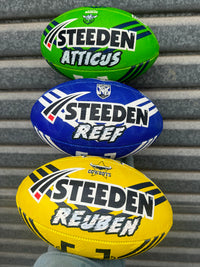Load image into Gallery viewer, Personalised Canberra Raiders Official NRL Ball (11inch mini ball)
