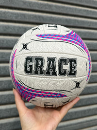 Load image into Gallery viewer, Personalised Gilbert White Spectra Netball (SIZE 4, 5)
