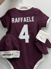 Load image into Gallery viewer, Personalised Manly Sea Eagles NRL Lullaby 3pc Baby Gift Set
