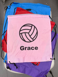 Load image into Gallery viewer, Personalised Netball Drawstring Bag
