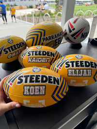 Load image into Gallery viewer, Personalised Parramatta Eels Official NRL Ball (11inch mini ball)
