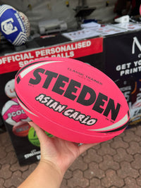 Load image into Gallery viewer, Personalised Pink Steeden Rugby League Balls (Size 5)
