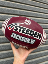 Load image into Gallery viewer, Personalised QLD Maroons State Of Origin Official NRL Ball (Size 5, 11 inch Mini)
