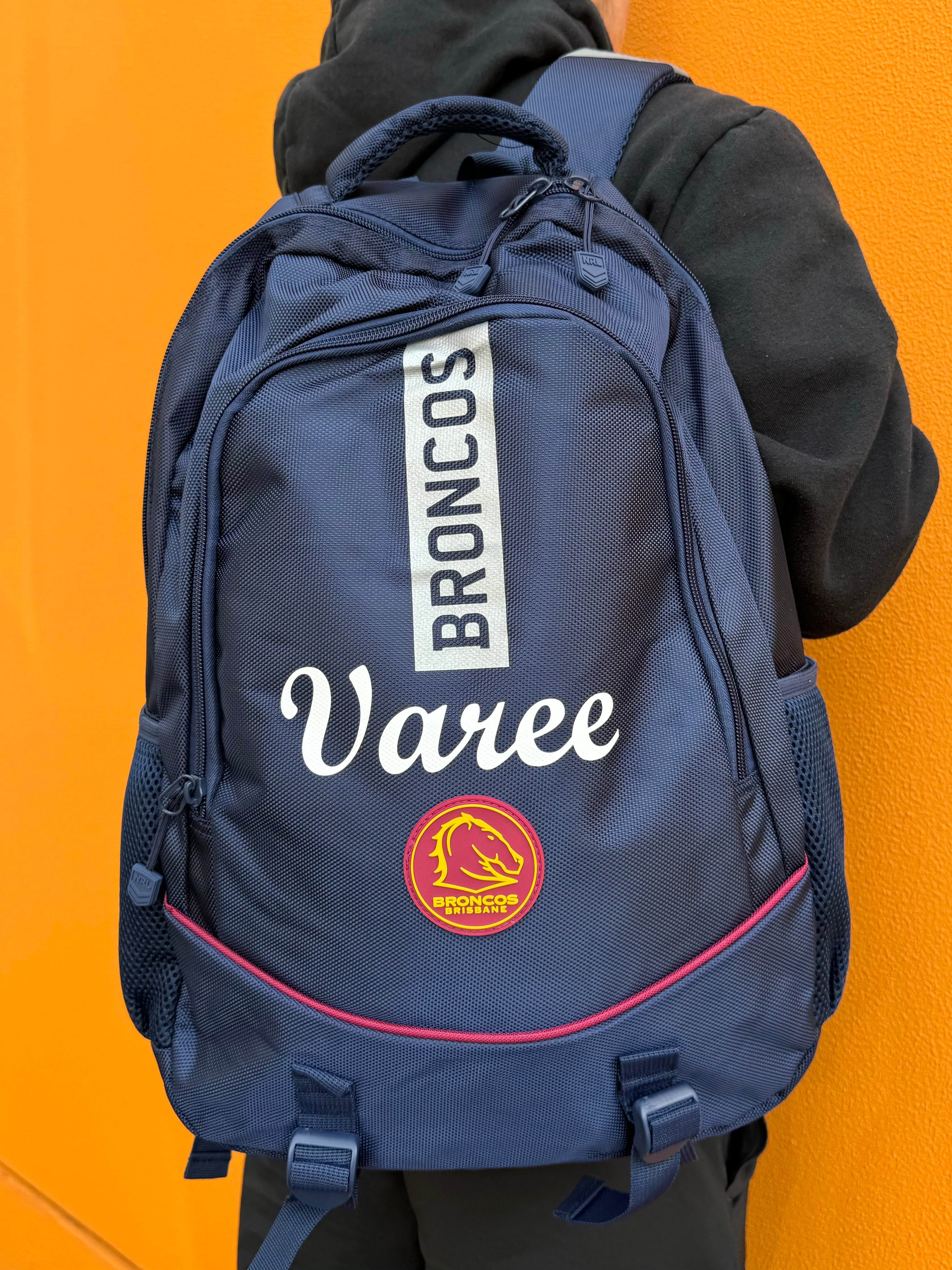 Personalised Brisbane Broncos Official NRL Backpack