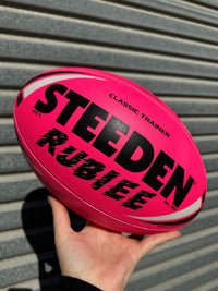 Load image into Gallery viewer, Personalised Pink Steeden Rugby League Balls (Size 5)
