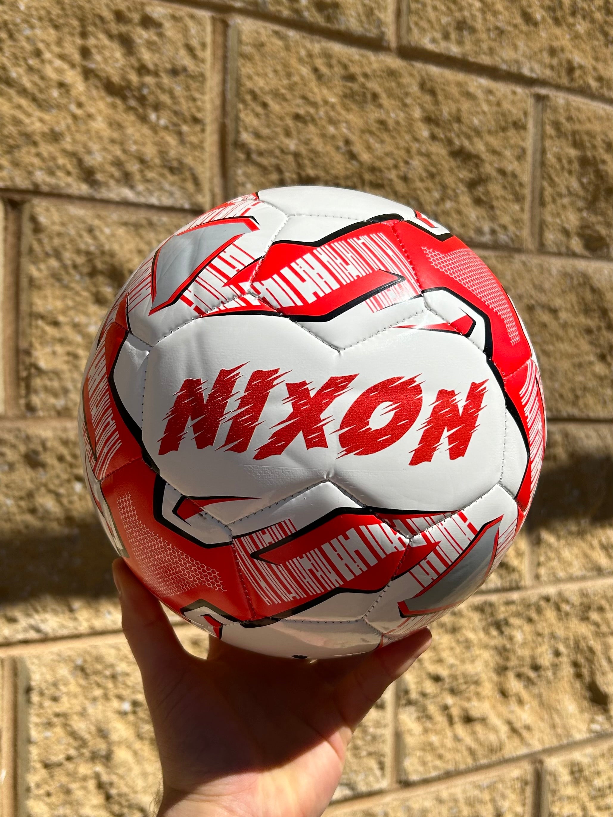Personalised Mi-Ball Red Soccer Ball (Size 3, 4, 5)