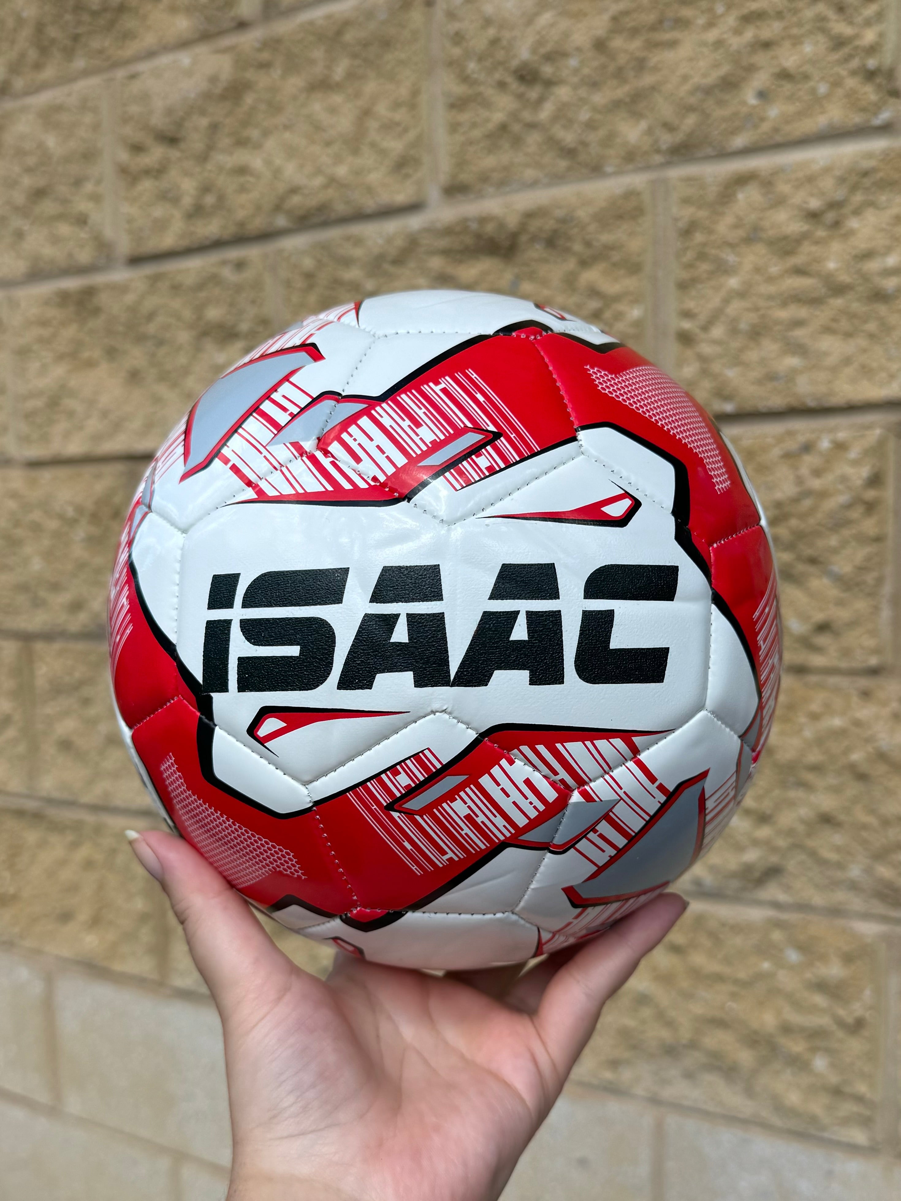 Personalised Mi-Ball Red Soccer Ball (Size 3, 4, 5)
