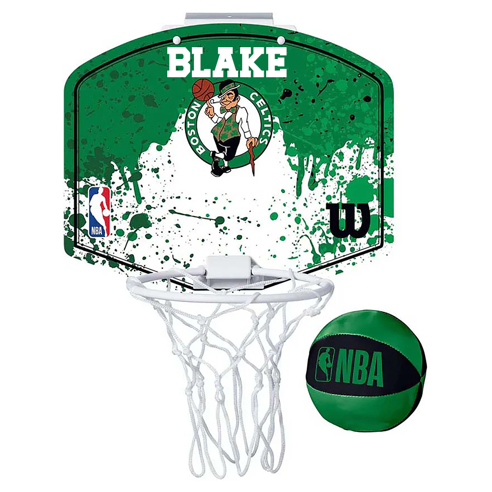 Personalised Wilson NBA Team Mini Basketball Hoop (Boston Celtics)
