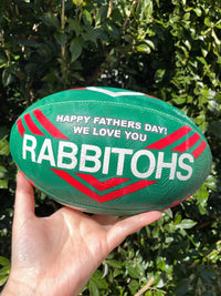 Load image into Gallery viewer, Personalised South Sydney Rabbitohs Official NRL Ball (11inch mini ball)
