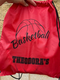 Load image into Gallery viewer, Personalised Basketball Drawstring Bag
