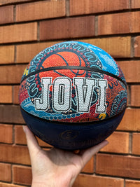 Load image into Gallery viewer, Personalised Spalding NBL Blue Indigenous Basketball (Size 5)
