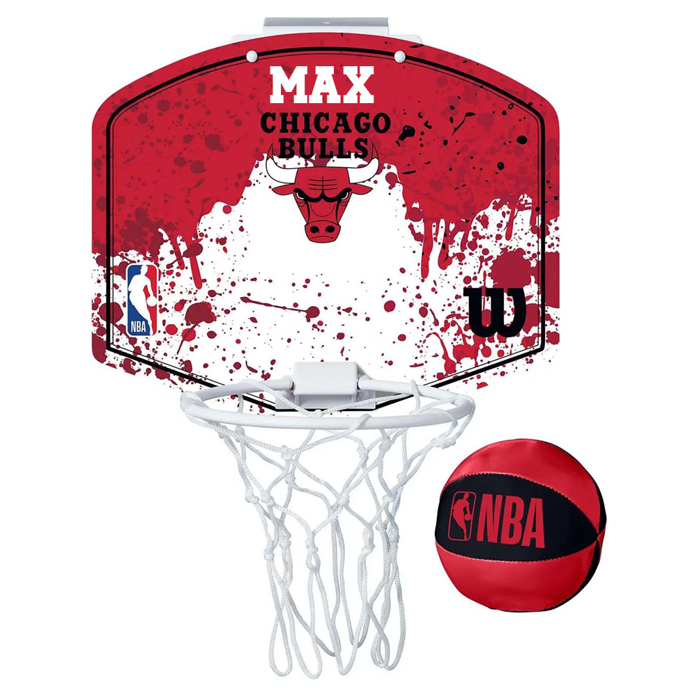 Personalised Wilson NBA Team Mini Basketball Hoop (Chicago Bulls)