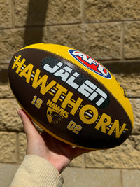 Load image into Gallery viewer, Personalised AFL Official Hawthorn Hawks Club Football (Size 5)
