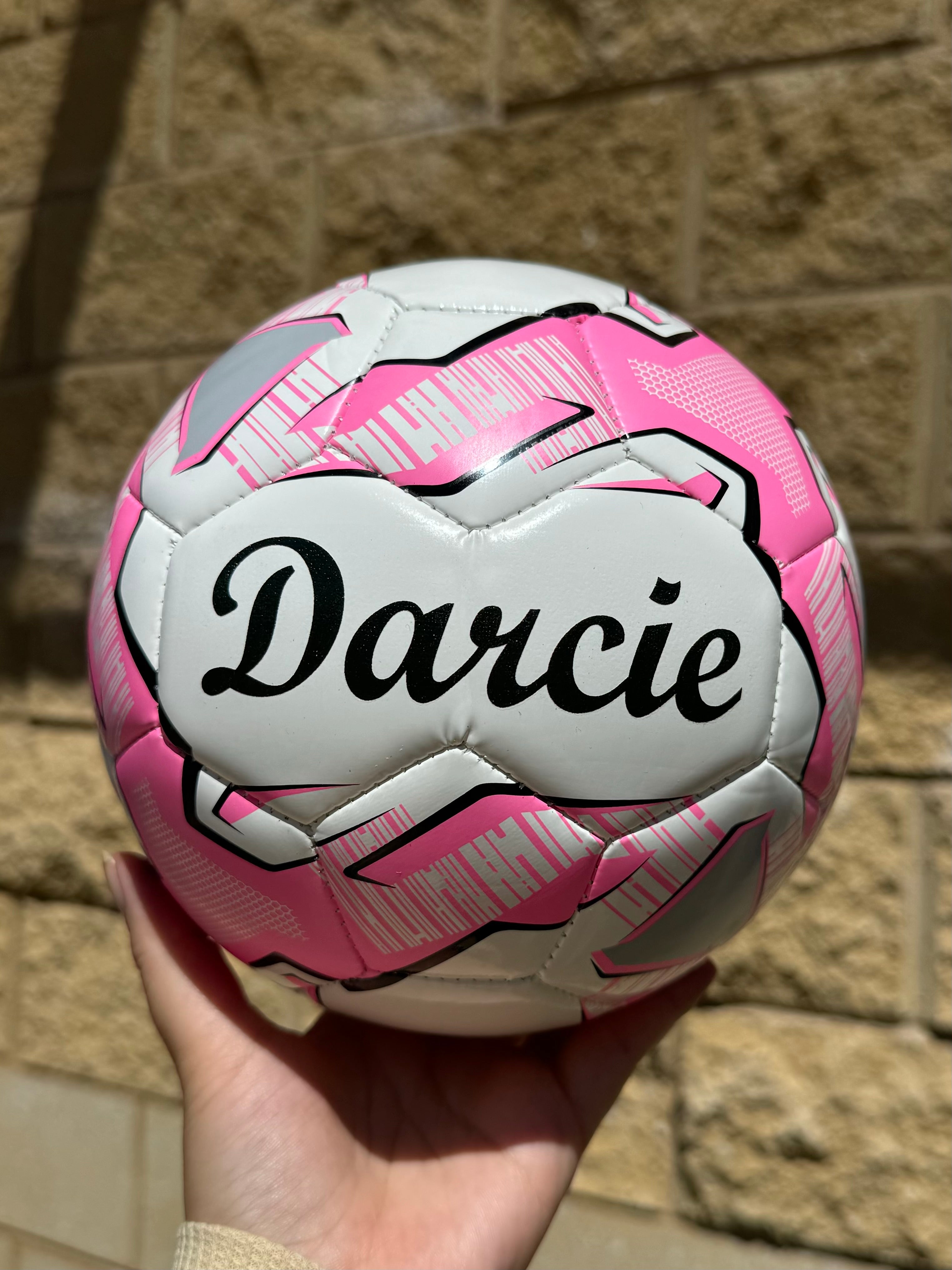 Personalised Mi-Ball Pink Soccer Ball (Size 3, 4, 5)
