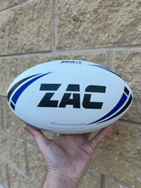 Load image into Gallery viewer, Personalised White/Blue Steeden Rugby League Balls (Mod Size)
