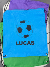 Load image into Gallery viewer, Personalised Soccer Drawstring Bag
