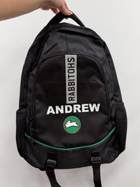 Load image into Gallery viewer, Personalised South Sydney Rabbitohs Official NRL Backpack
