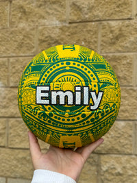 Load image into Gallery viewer, Personalised Gilbert Indigenous First Nations Diamonds Supporter Netball (SIZE 5)
