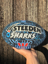 Load image into Gallery viewer, Personalised Indigenous NSW Blues Official NRL Ball (Size 5)
