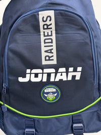 Load image into Gallery viewer, Personalised Canberra Raiders Official NRL Backpack
