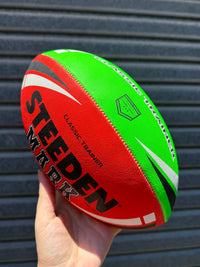 Load image into Gallery viewer, Personalised Multi Colour Steeden Rugby League Ball (Mini Size, Mod Size)

