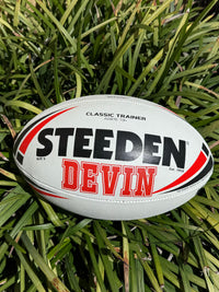 Load image into Gallery viewer, Personalised White &amp; Red Steeden Rugby League (size 5)
