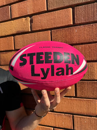 Load image into Gallery viewer, Personalised Pink Steeden Rugby League Balls (Size 5)

