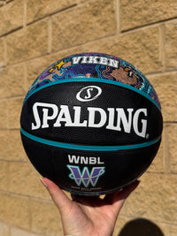 Load image into Gallery viewer, Personalised Spalding WNBL Purple Indigenous Basketball (Size 5, 6)
