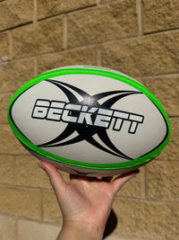 Load image into Gallery viewer, Personalised Gilbert Vector White/Green Rugby Union Ball (Size 5)
