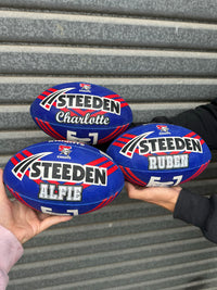 Load image into Gallery viewer, Personalised Newcastle Knights Official NRL Ball (11inch mini ball)
